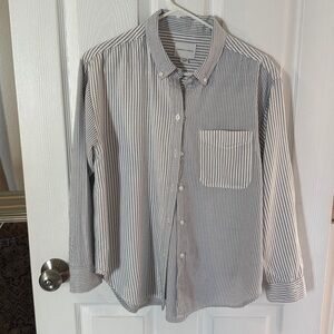 American Eagle Striped Button-Up Shirt